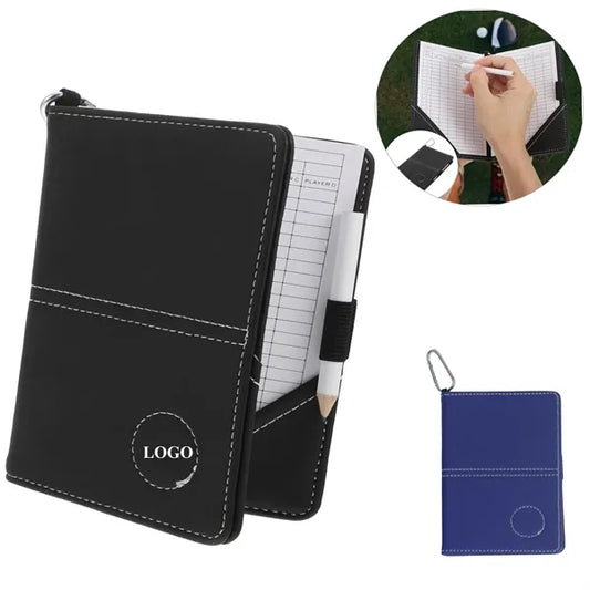 PU Leather Golf Notebook Tracking Card Pens Score Book