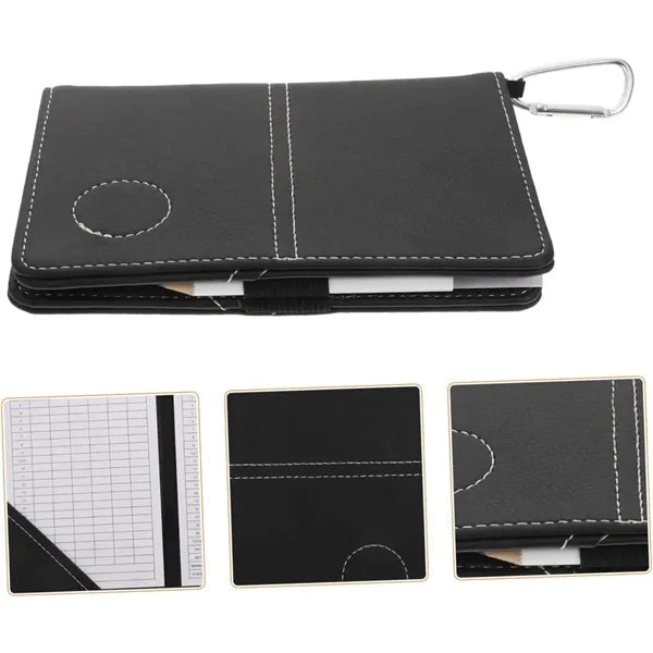 PU Leather Golf Notebook Tracking Card Pens Score Book