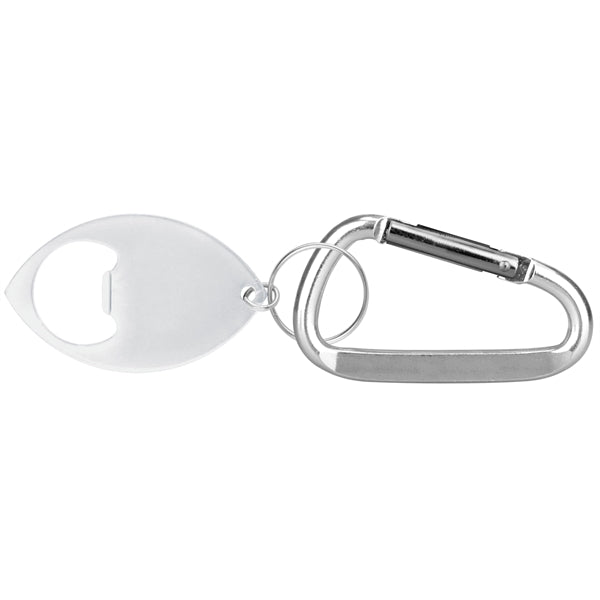 Football Shaped Bottle Opener with Key Ring and Carabiner