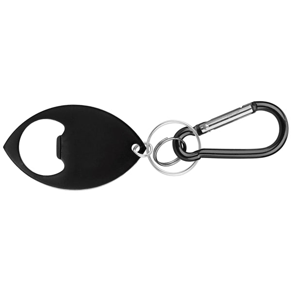 Football Shaped Bottle Opener with Key Ring and Carabiner