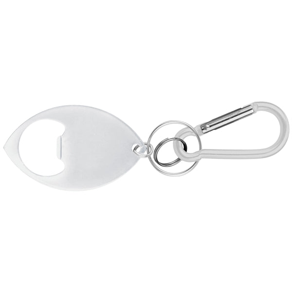 Football Shaped Bottle Opener with Key Ring and Carabiner