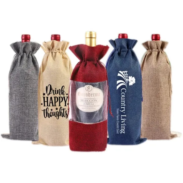 Festival Linen-Type Wine Bottle Pouch