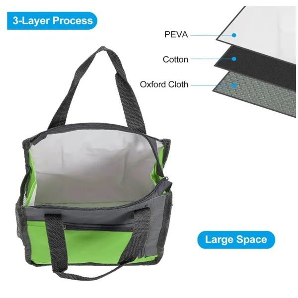 7L Oxford Insulated Lunch Bag Waterproof Thermal Tote