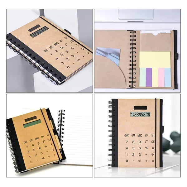 Spiral Desktop Memo Pad Notebook With Calculator