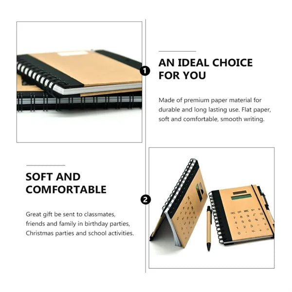 Spiral Desktop Memo Pad Notebook With Calculator