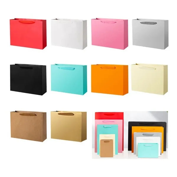 10 X 13 Inch Custom Paper Gift Bags with Ribbon Handles