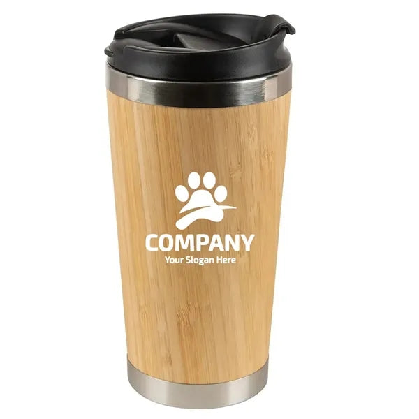 Stainless Steel Bamboo Travel Mug