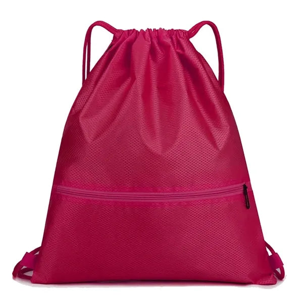 420D Polyester Drawstring Backpack With Zipper Pocket