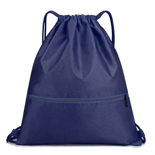 420D Polyester Drawstring Backpack With Zipper Pocket