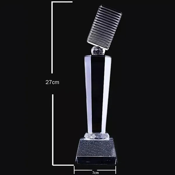 Crystal Music Microphone Trophy