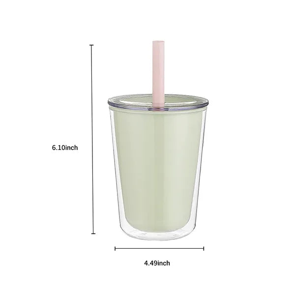 Double-Layer Straw Cup with Heat Resistance