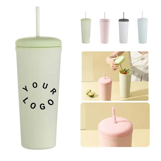Large Capacity Double-Layer Straw Cup