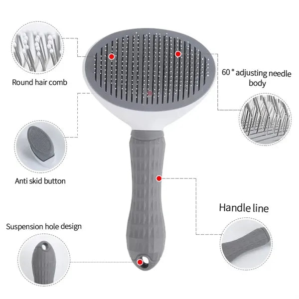 Retractable One-touch Hair Remover Comb for Pet Cats and Dog