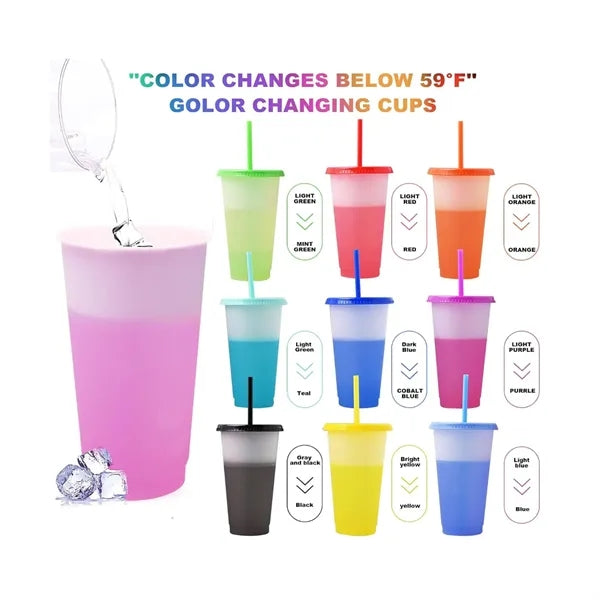 24 oz PP Mood Stadium Tumbler with Lids and Straws