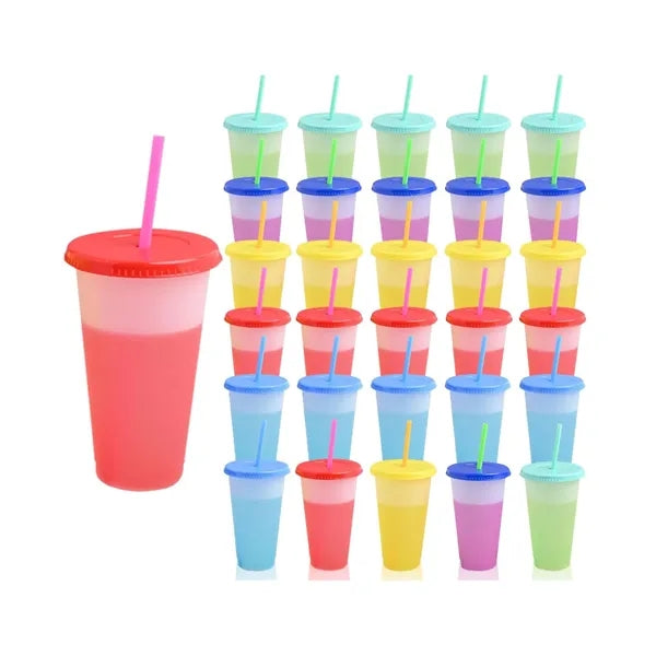 24 oz PP Mood Stadium Tumbler with Lids and Straws