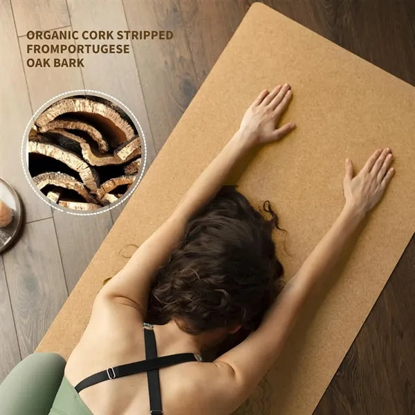 72inch Eco-Friendly Cork TPE Yoga Mat with Carrying Strap