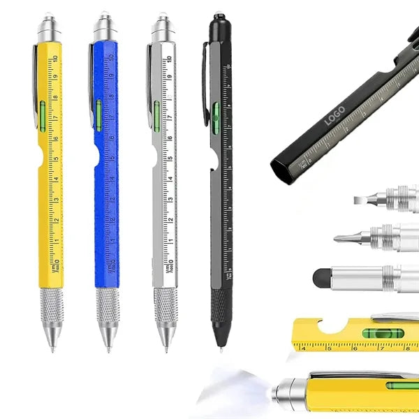 9-in-1 Multi-Function Tactical Pen with Stylus & LED Light
