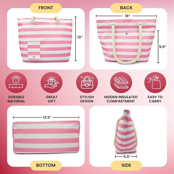 Beach Wine Leakproof Cooler Tote Bag