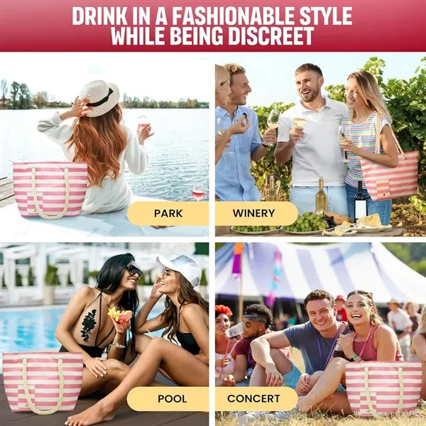 Beach Wine Leakproof Cooler Tote Bag