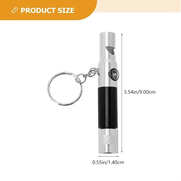 Aluminum Alloy Emergency Flashlight Whistle with Keychain