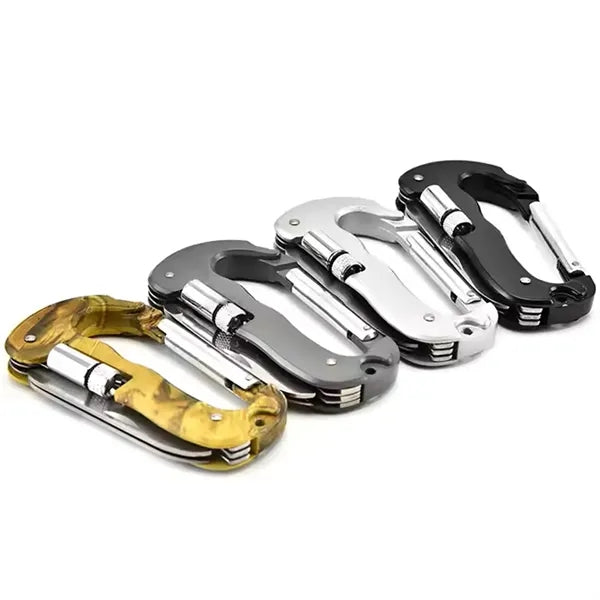 D Type Multi-function Carabiner Knife with Led Light