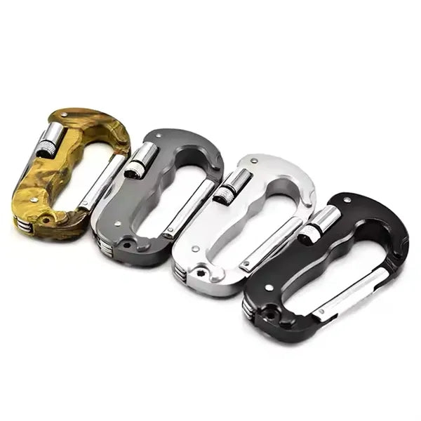 D Type Multi-function Carabiner Knife with Led Light