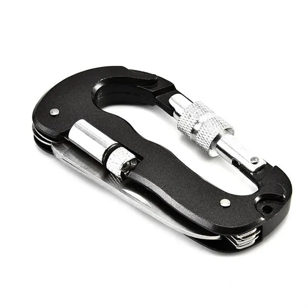 D Type Multi-function Carabiner Knife with Led Light