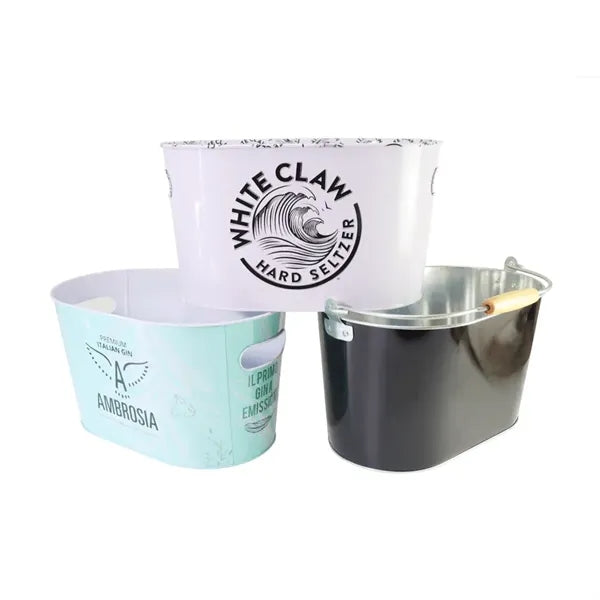 2.6gal Galvanized Metal Cooling Drink Ice Bucket Tub