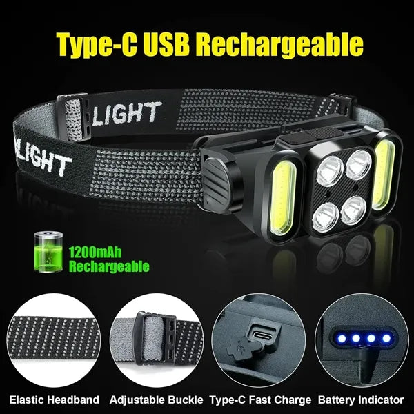 Rechargeable Sensor Headlamp Flashlight