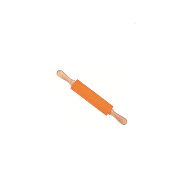 Non-Stick Silicone Rolling Pin w/ Wooden Handle