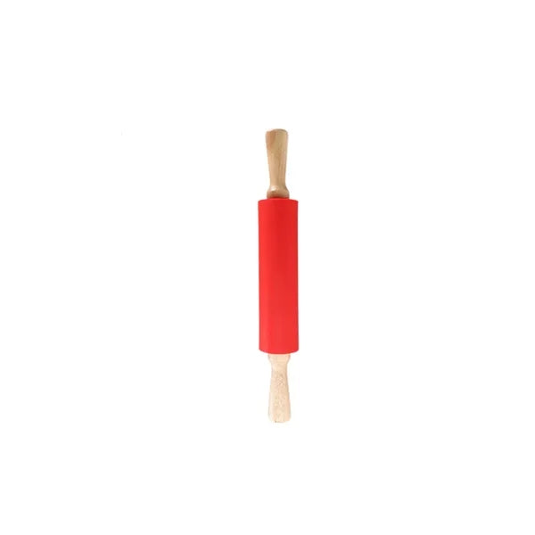 Non-Stick Silicone Rolling Pin w/ Wooden Handle