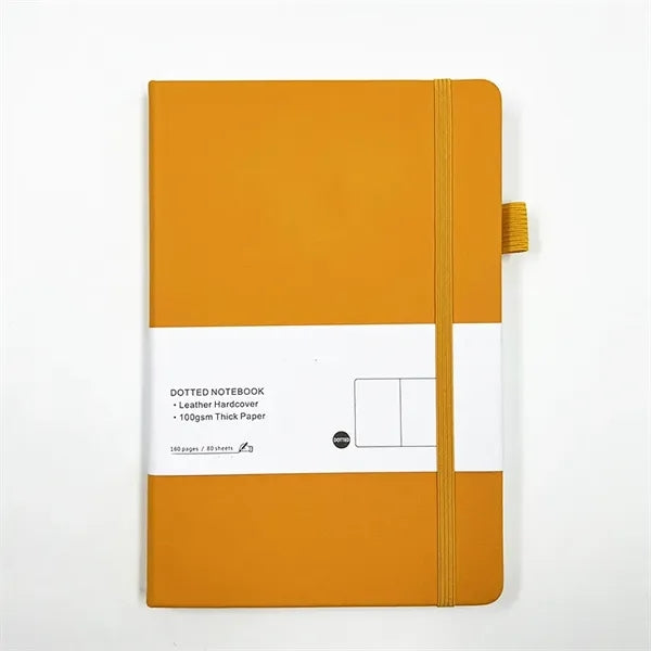 A5 Debossed 100gsm Dotted Paper Leather Notebook