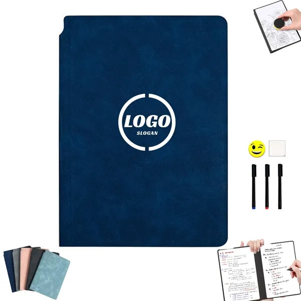 Erasable Whiteboard Notebook With Leather Cover
