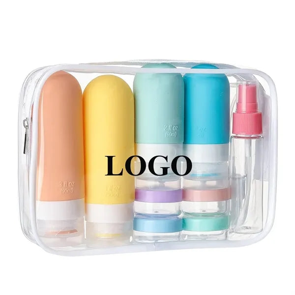 Travel Containers Set for Toiletries with PVC Bag