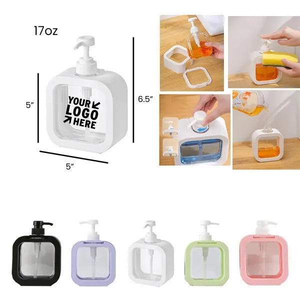 17oz Transparent Lotion Bottle Refillable Pump Dispenser