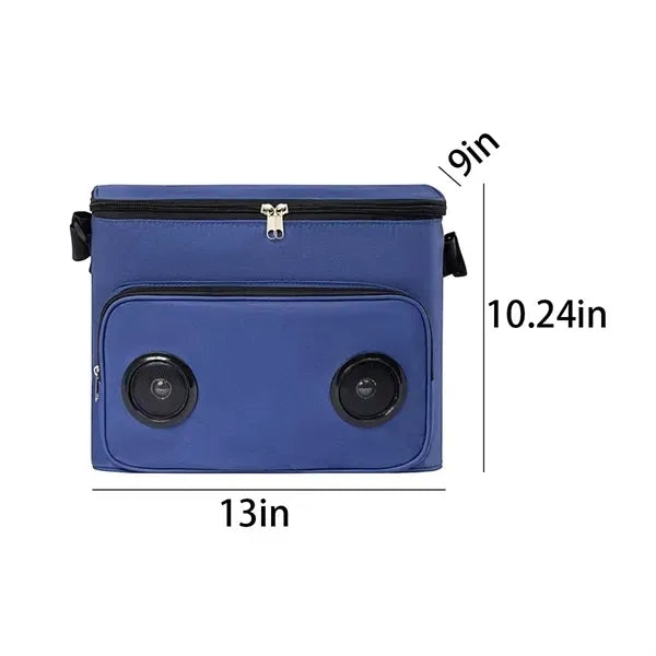 Insulated Tote Beach Cooler Bag with Built in Speakers