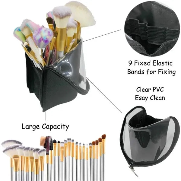 Make-up Brush Holder Organizer Bag with Zipper for Travel