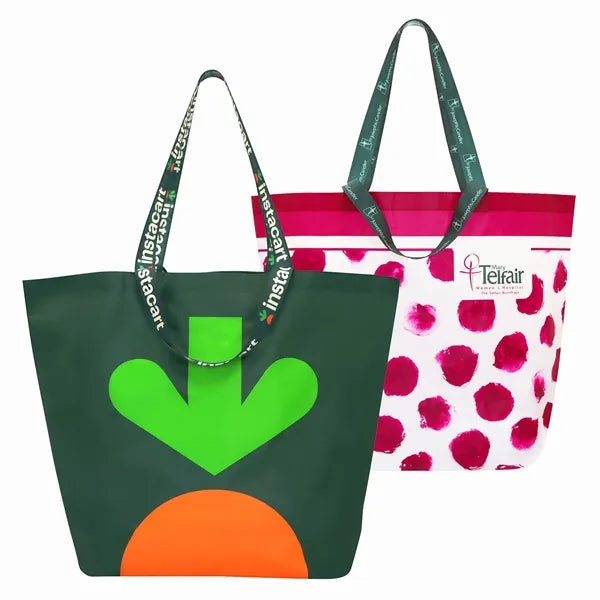 Iconic IKEA-Style Laminated Woven Shopping Bag 25"x18"x10"