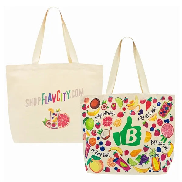 Premium 12 oz Natural Cotton Full-Color Shopping Bag 20x15x5