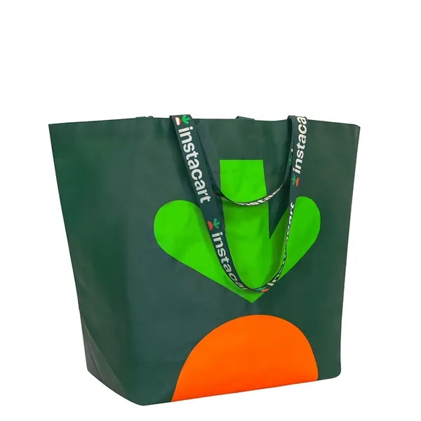 Iconic IKEA-Style Laminated Woven Shopping Bag 25"x18"x10"