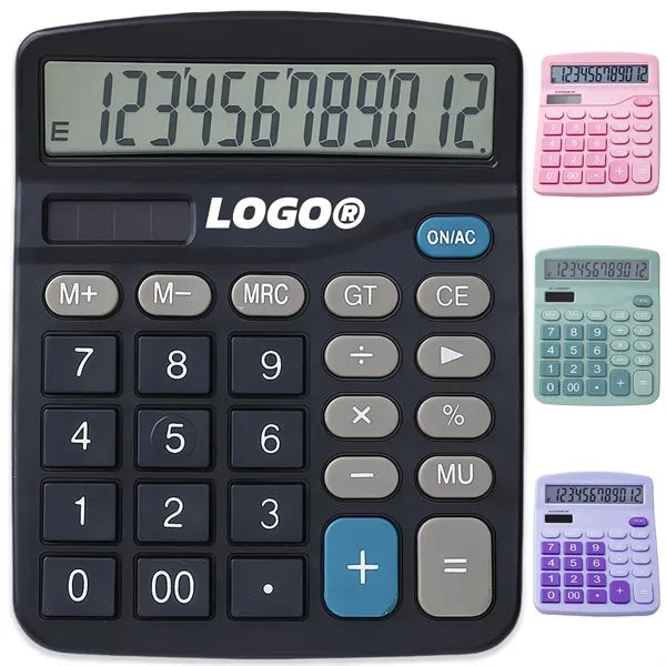 Dual-Power 12-Digit Large Display Desktop Calculator