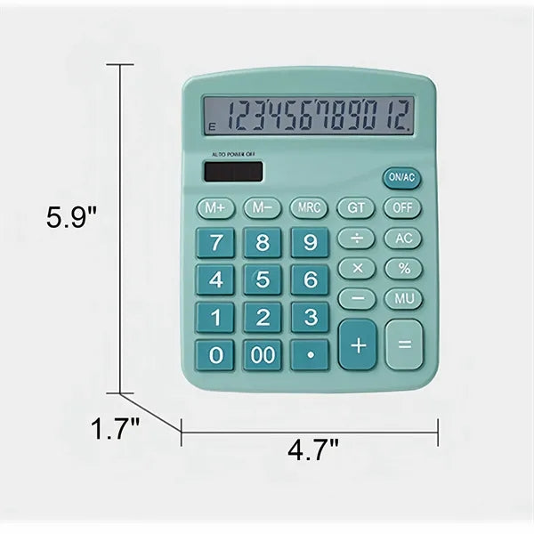 Dual-Power 12-Digit Large Display Desktop Calculator