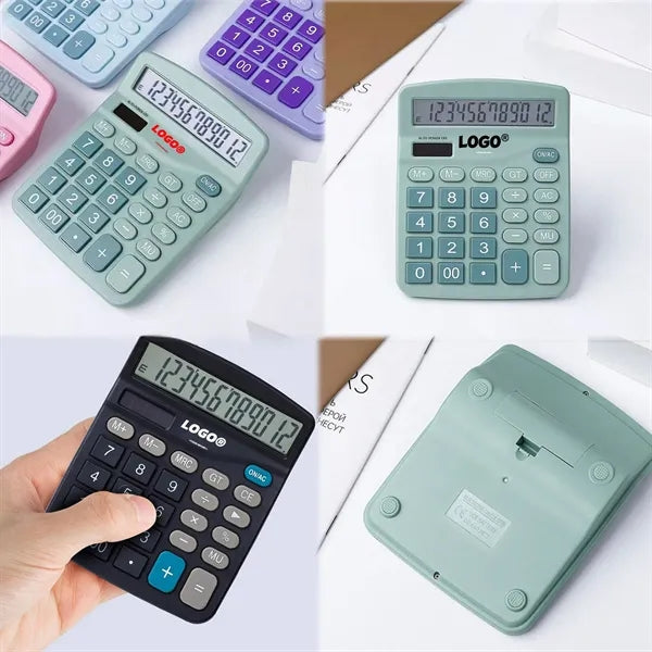 Dual-Power 12-Digit Large Display Desktop Calculator
