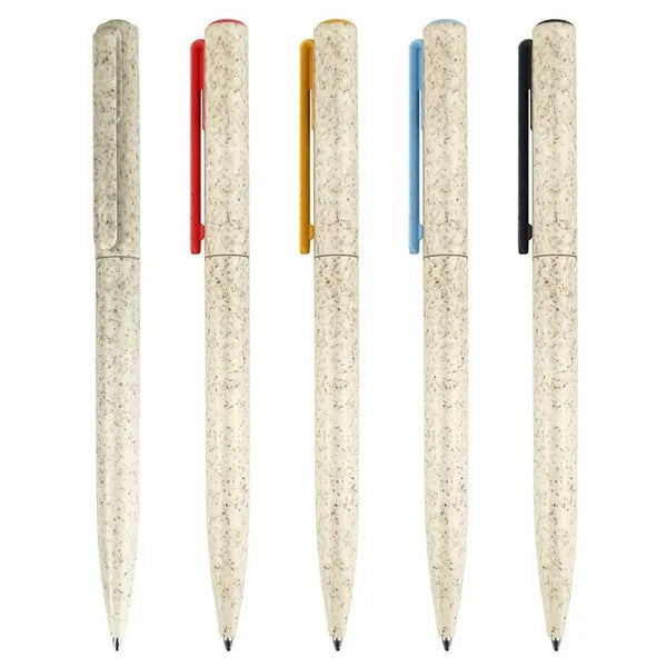 Eco Friendly Wheat Straw Ballpoint Pen With Clip