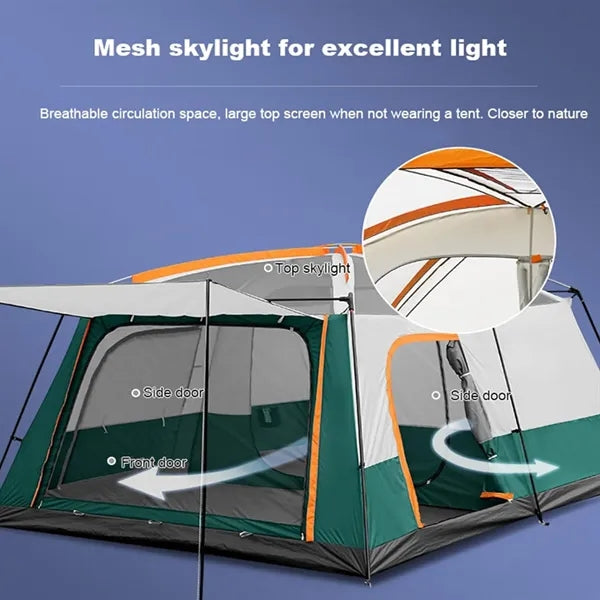 Weatherproof Cabin Shelter Family Camping Tent w/ Carry Bag