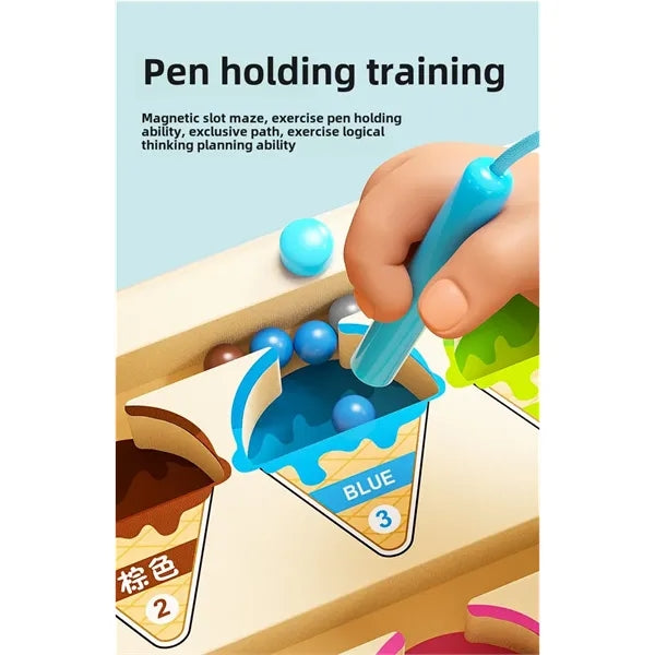 Wooden Magnetic Maze Puzzle Learning Toy for Toddlers