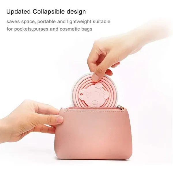 Travel Collapsible Silicone Water Cups with Lids