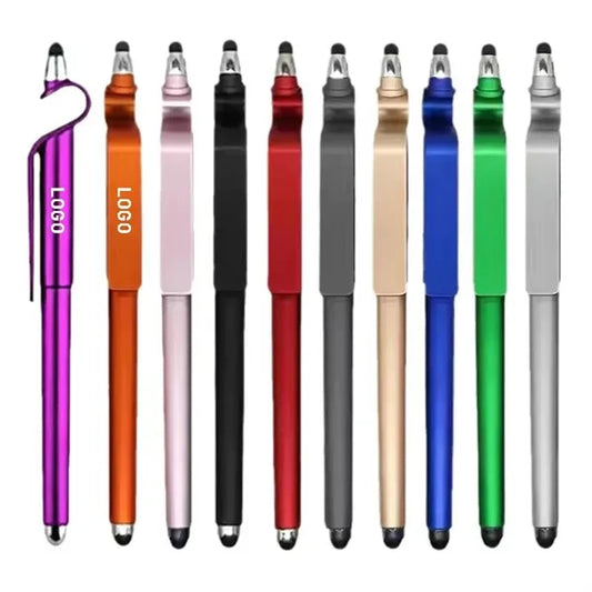 3 in 1 Matte Touch Screen Mobile Phone Holder Pen w/Stylus