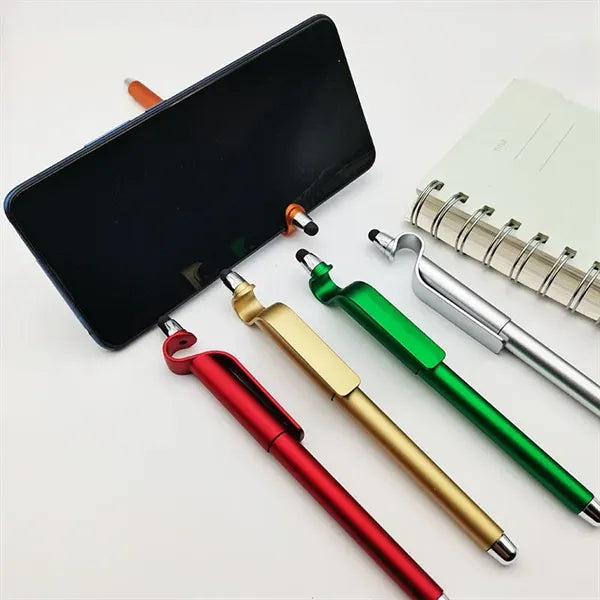 3 in 1 Matte Touch Screen Mobile Phone Holder Pen w/Stylus