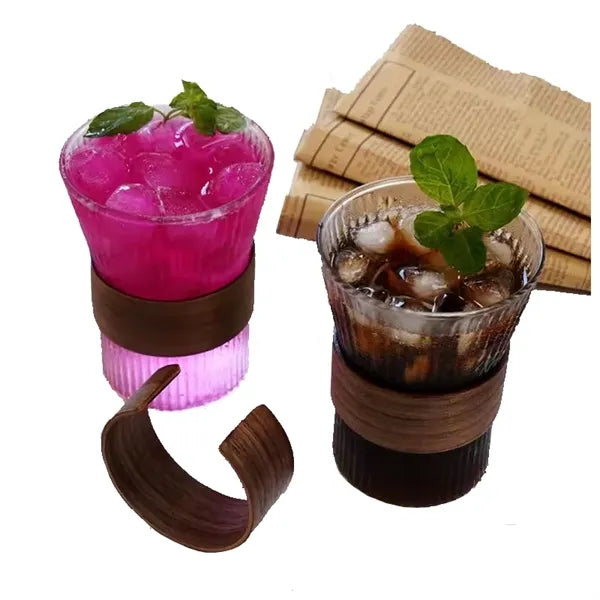 11oz Custom Vintage Drinking Glass w/Wooden Sleeve